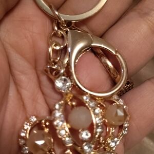 Gold and Crystal Keychain